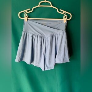 LIGHT BLUE, ATHLETIC SKORT, HIGH-WAISTED WITH AN ELASTICATED CROSSOVER WAISTBAND